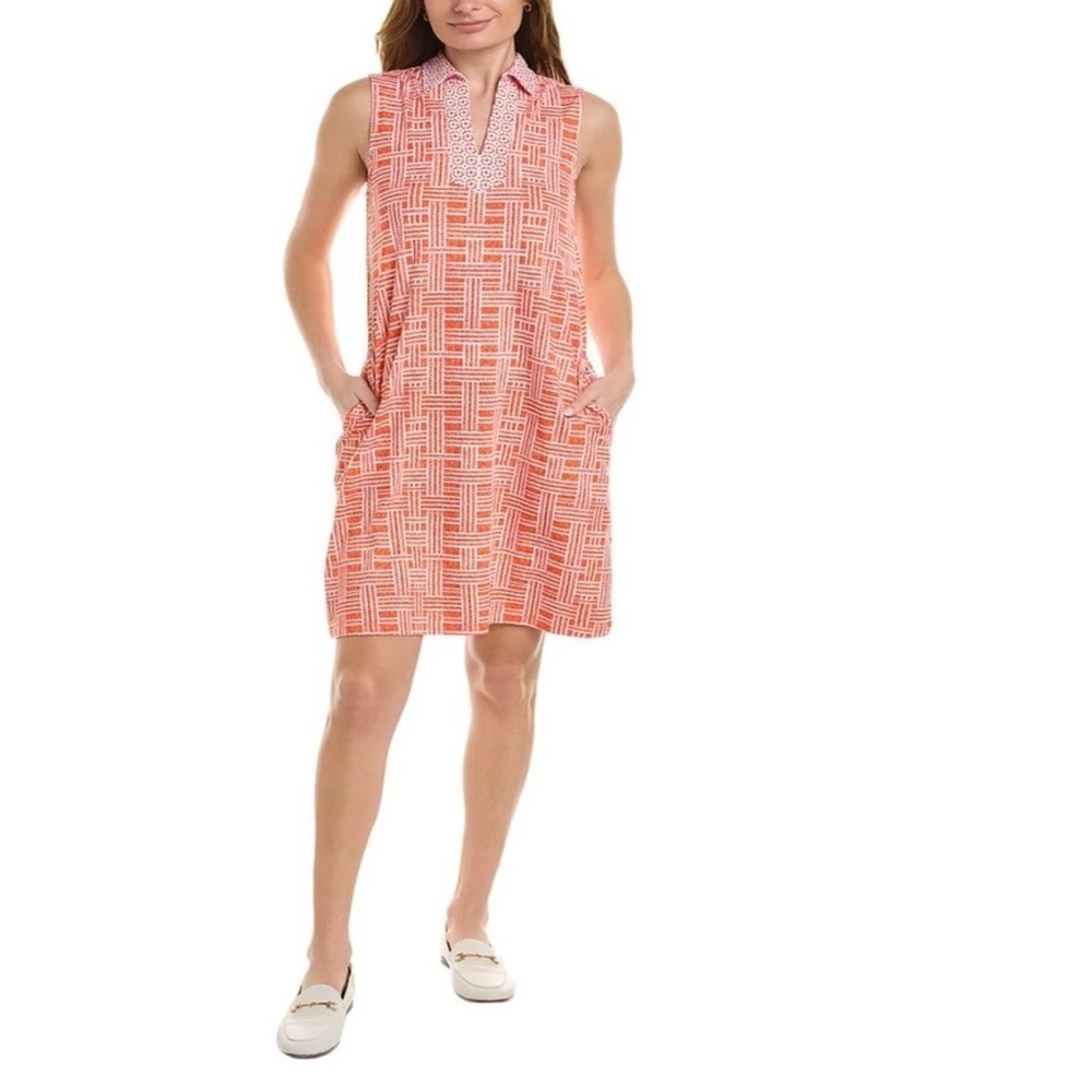 J. McLaughlin Womens Joanna Shift Sleeveless Dress Catalina Cloth Sz Small